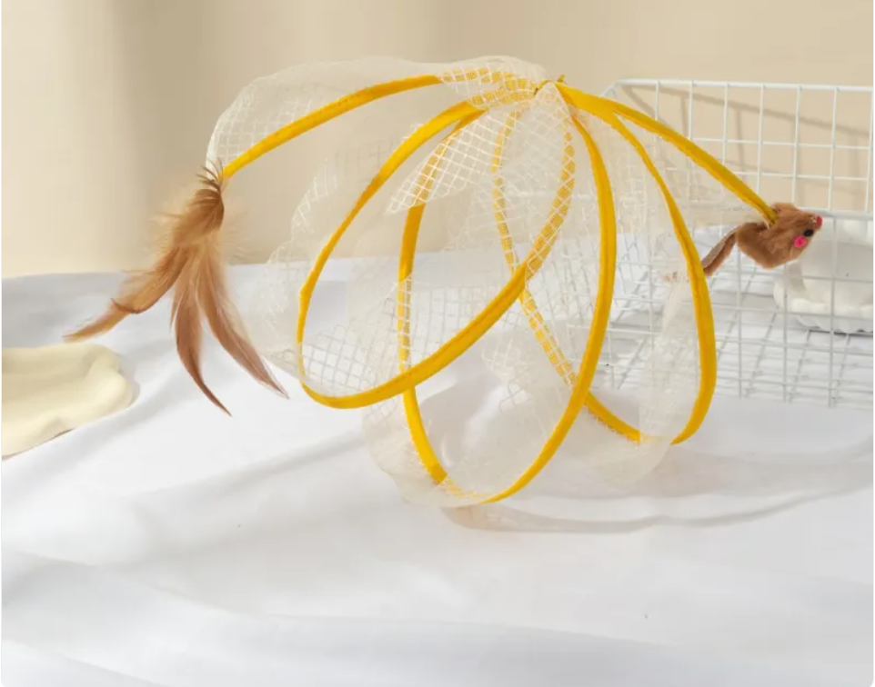 Interactive Cat Tunnel with Feather Toy