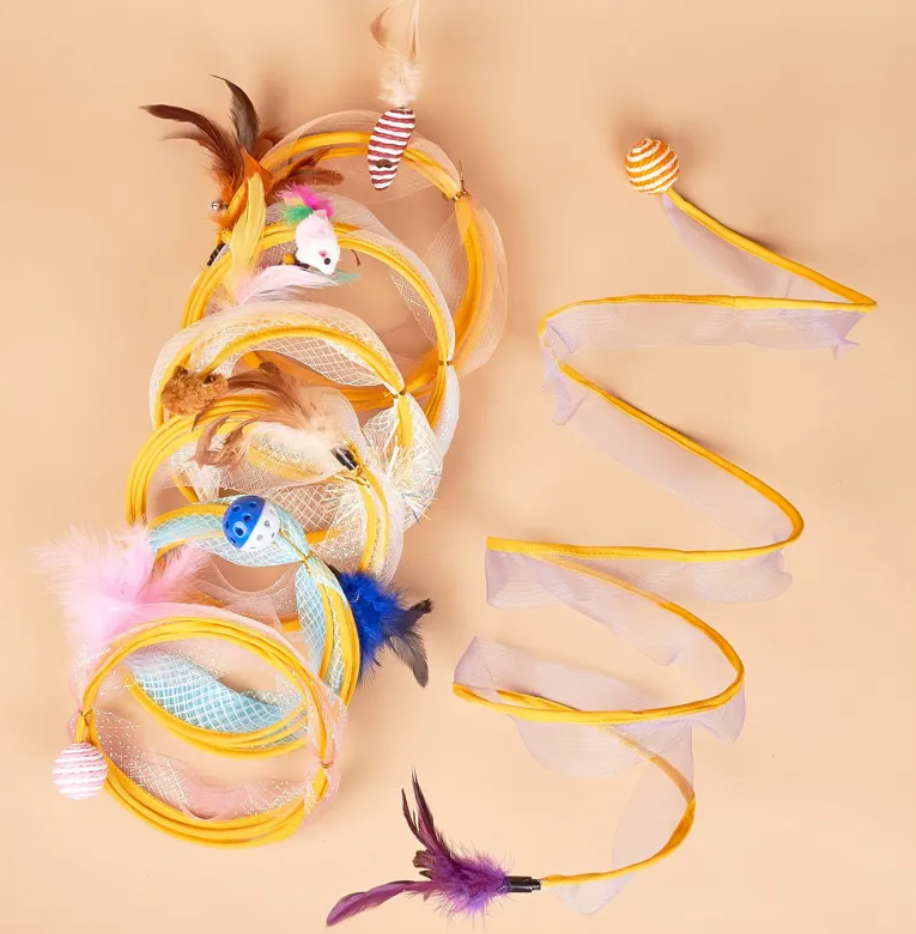 Interactive Cat Tunnel with Feather Toy