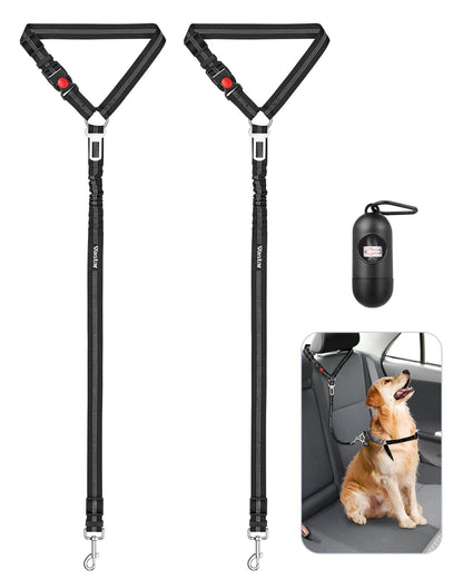 3-in-1 Adjustable Dog Car Seat Belt (2-Pack)
