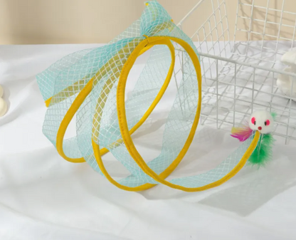 Interactive Cat Tunnel with Feather Toy